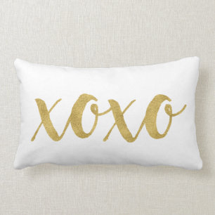 Moderne hand gemerkt goud XOXO decoratief Kussen