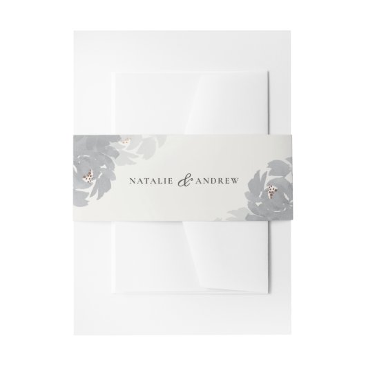 Moderne hand geschilderd bloemenbruiloft uitnodigingen wikkel (Voorkant Voorbeeld)