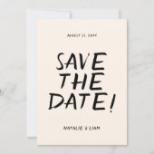 Moderne Hand Geschreven Getrokken Cake Retro Lijst Save The Date (Voorkant)
