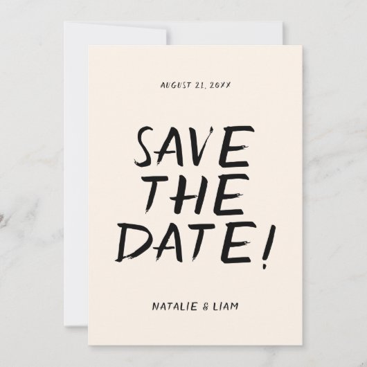 Moderne Hand Geschreven Getrokken Cake Retro Lijst Save The Date (Voorkant)