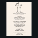 Moderne hand geschreven getrokken retro eigenzinni menu<br><div class="desc">Een kleurrijke retro funky modern zwart-wit bruiloft diner menu. Die chique sjabloon ontwerp van romige melkachtige achtergrond en zwart met de hand geschreven typografie. Met Hand getrokken mes en een vork. Perfect en passend bij de hele suite.</div>