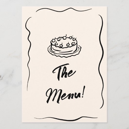 Moderne hand geschreven getrokken retro eigenzinni menu (Achterkant)