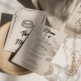 Moderne hand geschreven getrokken retro eigenzinni menu