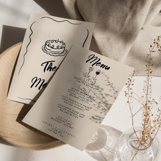 Moderne hand geschreven getrokken retro eigenzinni menu