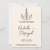 Moderne hand geschreven getrokken retro eigenzinni save the date (Achterkant)