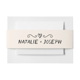 Moderne hand geschreven getrokken retro eigenzinni uitnodigingen wikkel