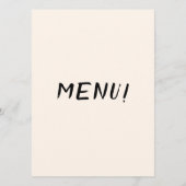 Moderne Hand Geschreven Getrokken Retro Lijst Brui Menu (Achterkant)