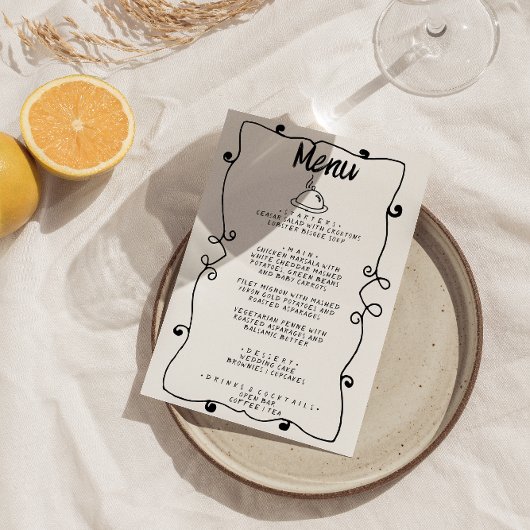 Moderne Hand Geschreven Getrokken Retro Lijst Brui Menu