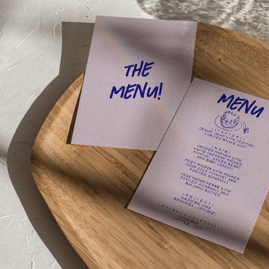 Moderne hand geschreven getrokken retro taart brui menu