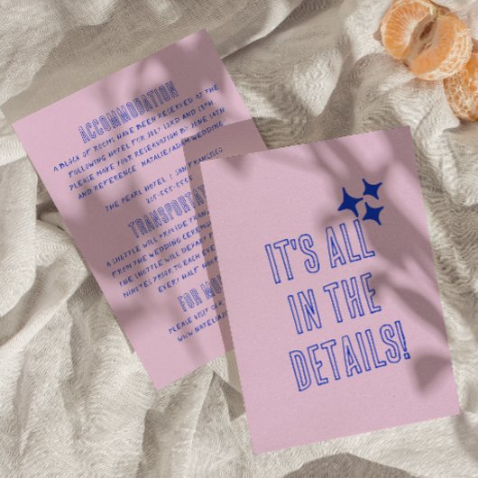 Moderne Hand geschreven kleurrijke retro bruiloft  Informatiekaartje