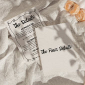 Moderne Hand geschreven Retro Lijst bruiloft detai Informatiekaartje