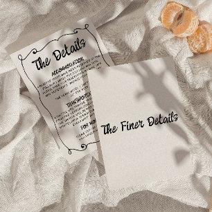 Moderne Hand geschreven Retro Lijst bruiloft detai Informatiekaartje