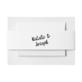 Moderne hand geschreven retro vet unieke bruiloft uitnodigingen wikkel