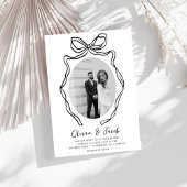 Moderne hand getekend boog grillige foto bruiloft kaart