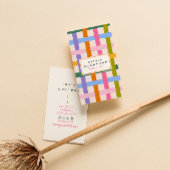 Moderne hand getekend kleurrijke geruite eigenzinn visitekaartje