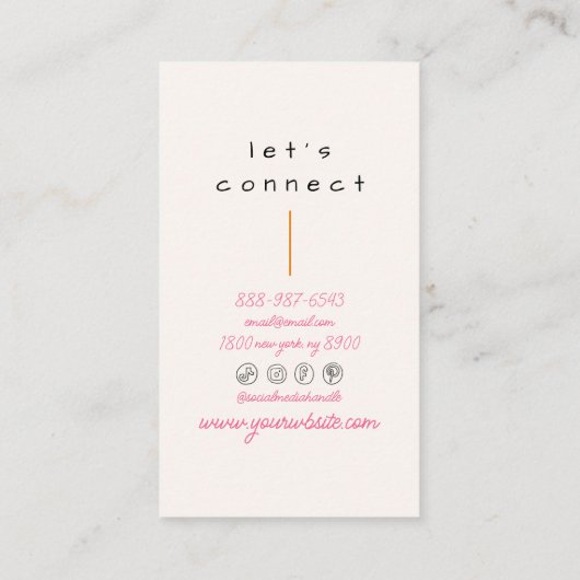 Moderne hand getekend kleurrijke geruite eigenzinn visitekaartje (Achterkant)