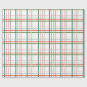 Moderne Hand getekend Roze, Rood, Groen Plaid Cadeaupapier (Vlak)