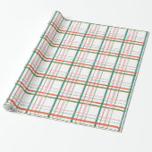 Moderne Hand getekend Roze, Rood, Groen Plaid Cadeaupapier (Uitgerold)