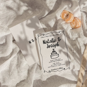 Moderne hand getekende taart retro Lijst Unique We Kaart