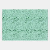 Moderne Hand Getrokken Blauw Groen Kerstfeest Inpakpapier Vel (Voorkant 2)