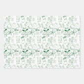 Moderne Hand Getrokken Blauw Groen Kerstfeest Inpakpapier Vel (Voorkant)