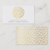 MODERNE HAND GETROKKEN BLOEMBLAADpatroon spot goud Visitekaartje (Voorkant / Achterkant)