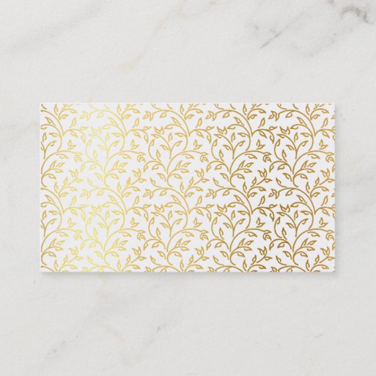 MODERNE HAND GETROKKEN BLOEMBLAADpatroon spot goud Visitekaartje (Achterkant)