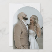 Moderne Hand Getrokken Boog Foto Onderlay Huwelijk Kaart (Voorkant)