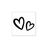 Moderne hand getrokken borstel harten | Houten mot Rubberstempel (Afrduk)