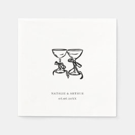 Moderne Hand getrokken bruiloft Servet