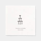 Moderne Hand getrokken bruiloft Servet (Voorkant)