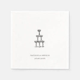 Moderne Hand getrokken bruiloft Servet