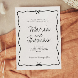 Moderne Hand Getrokken bruiloft Uitnodiging