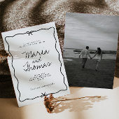 Moderne Hand Getrokken bruiloft Uitnodiging