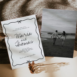 Moderne Hand Getrokken bruiloft Uitnodiging