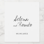 Moderne Hand getrokken bruiloft Wijn Etiket (Enkel label)