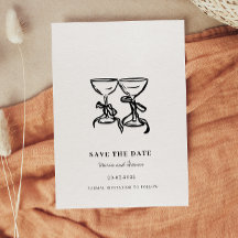Moderne Hand Getrokken Huwelijk Save the Date