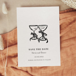 Moderne Hand Getrokken Huwelijk Save the Date