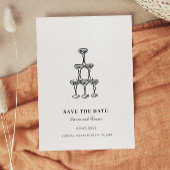 Moderne Hand Getrokken Huwelijk Save the Date