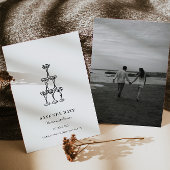 Moderne Hand Getrokken Huwelijk Save the Date