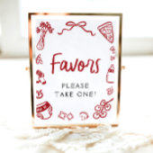 Moderne Hand getrokken Italiaanse Pizza Favorieten Poster