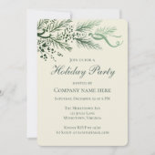 Moderne Hand getrokken Pine Corporate Holiday Part Kaart (Voorkant)