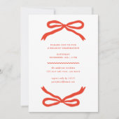 Moderne Hand-getrokken Red Bow Christmas Holiday P Kaart (Voorkant)