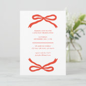 Moderne Hand-getrokken Red Bow Christmas Holiday P Kaart (Staand voorkant)