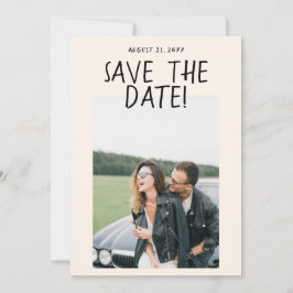Moderne Hand getrokken romantische retro foto brui Save The Date
