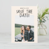 Moderne Hand getrokken romantische retro foto brui Save The Date (Staand voorkant)
