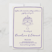 Moderne Hand Getrokken Taart Retro boho bruiloft Kaart (Voorkant)