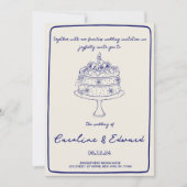 Moderne Hand Getrokken Taart Retro boho bruiloft Kaart (Voorkant)