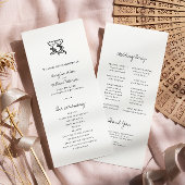 Moderne Hand Getrokken Trouwflat Programma Programmakaart