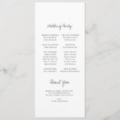 Moderne Hand Getrokken Trouwflat Programma Programmakaart (Achterkant)